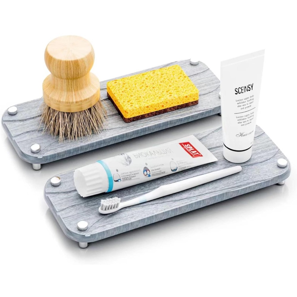 2 Pack Instant Dry Sink Organizer Stone Bathroom & Kitchen , Diatomaceous Earth